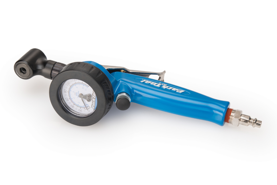 Пневмопістолет Park Tool INF-2 для накачування шин presta+schrader, з манометром 0–15 bars фото 