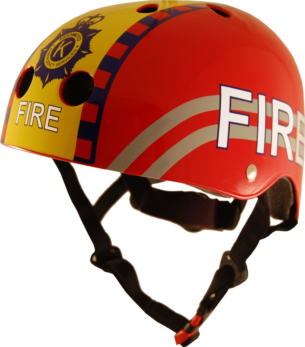 Шлем детский Kiddimoto пожарный, красный, размер S 48-53см