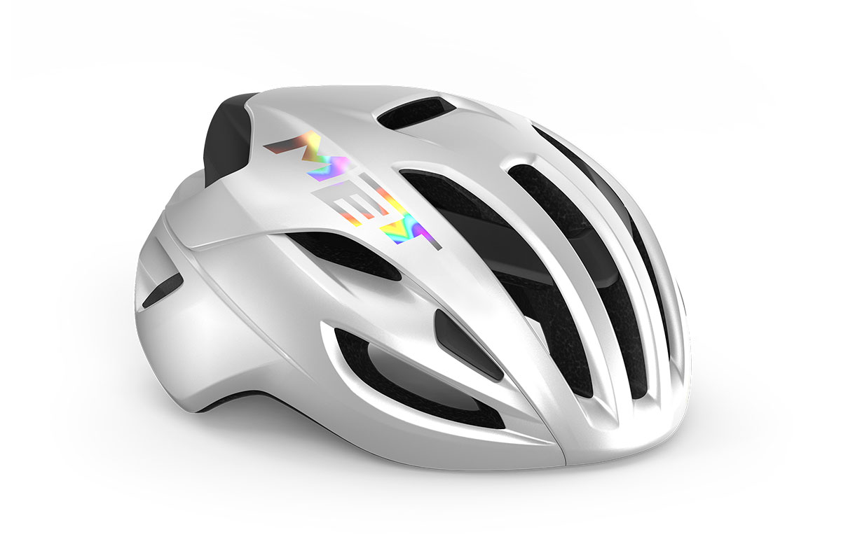 Шлем Met RIVALE MIPS CE размер L (58-61), white holographic glossy, белый голографичный глянцевый фото 