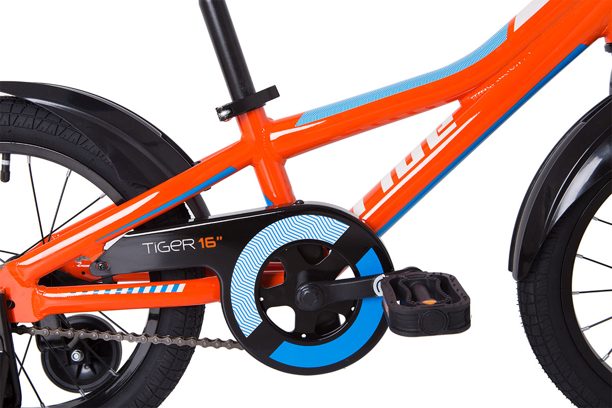 Велосипед 16" Pride TIGER оранжевый/голубой/белый 2018 фото 6