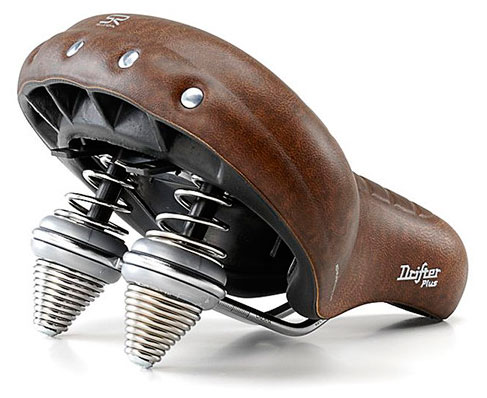 Сідло Selle Royal Premium DRIFTER PLUS, Royalgel, оббивка Kennenback, 270х245мм, 1260г, хромовані рейли і пружини, unisex, коричневе фото 3