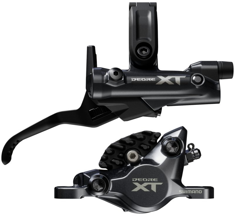 Гальмо дискове гідравлічне Shimano M8200 DEORE XT, права ручка BL-M8200, каліпер BR-M8200 Post Mount, J-kit гідролінія 1700 мм, заднє фото 
