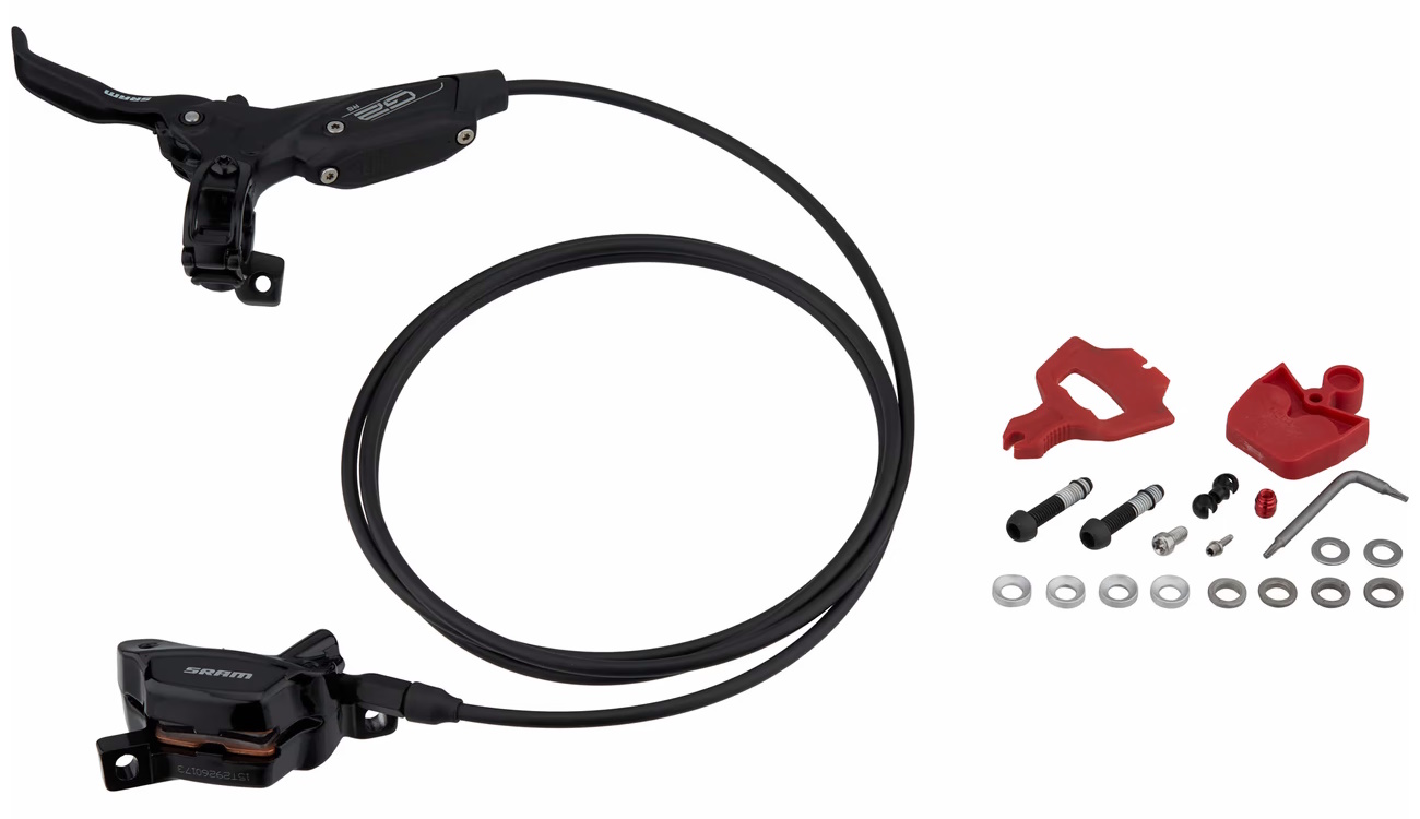 Гальмо дискове гідравлічне Sram G2 RE, заднє (права ручка, каліпер 4-поршневий, гідролінія 1800 мм) фото 4