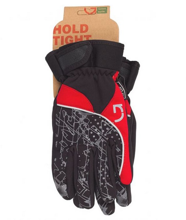 Перчатки Green Cycle NC-2409-2014 Winter с закрытыми пальцами XL черный-серый-красный фото 