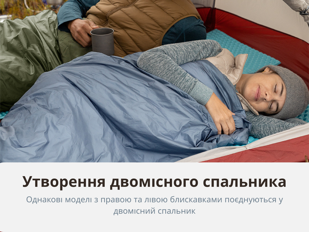 Спальний мішок Naturehike Summer LW180 NH21MSD09, лівий, розмір XL, зелений фото 10
