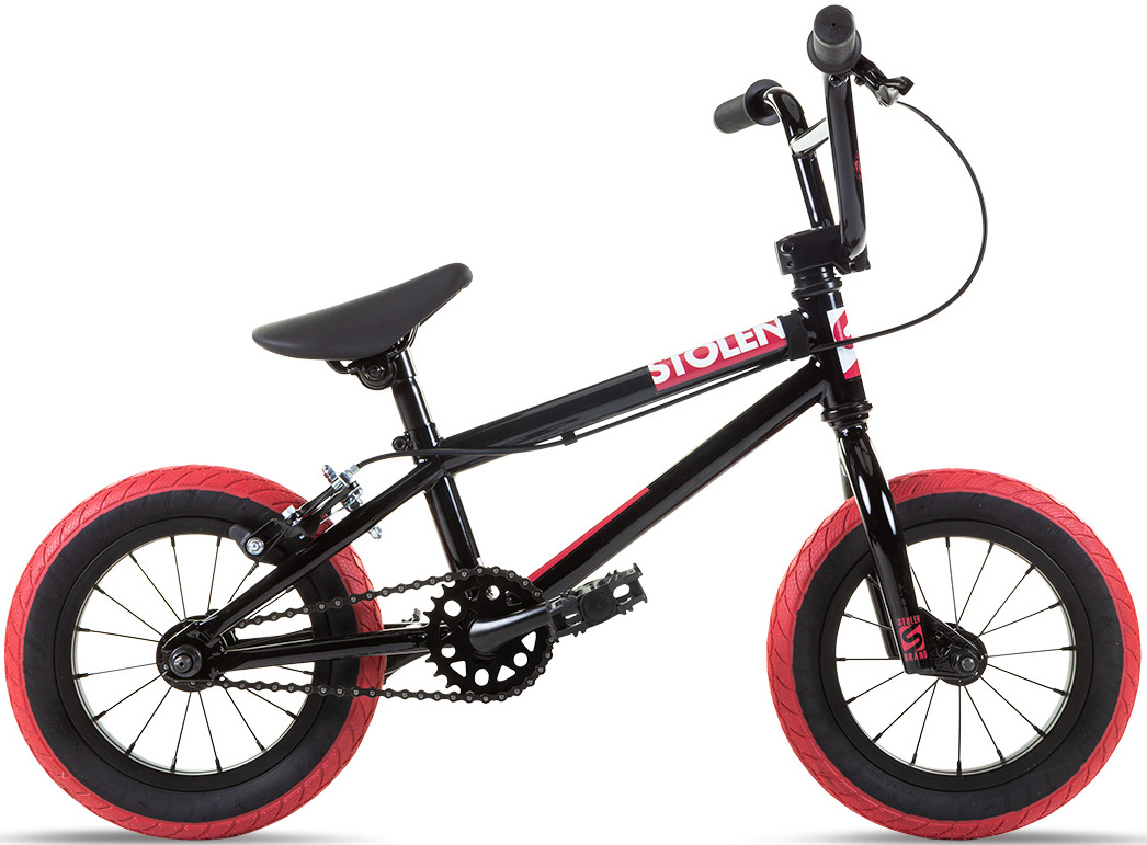 Велосипед 12" Stolen AGENT 13.25" BLACK W/ DARK RED TIRES A1 фото 