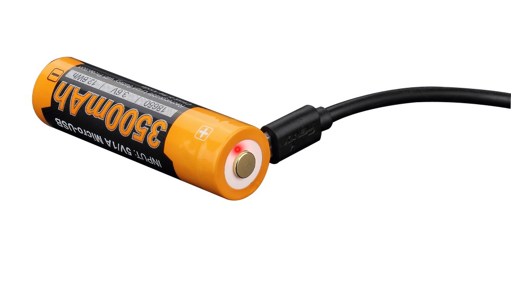 Акумулятор 18650 Fenix ARB-L18-3500U, 3500 mAh, micro usb зарядка фото 2