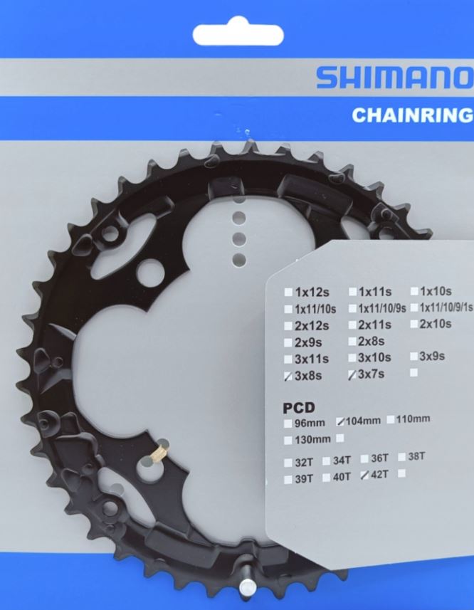 Звезда к шатуну Shimano FC-M361 ACERA, 42T, 3x7/8-ск., черная фото 