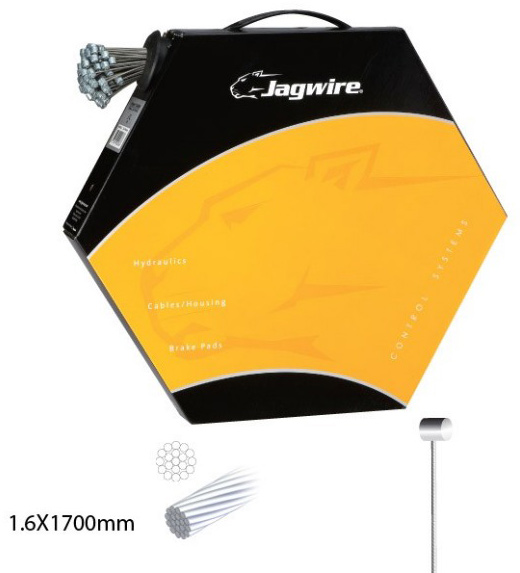 Трос для гальма JAGWIRE Basics діам. - 1.6мм L1700мм BWC3001 гальванізір.-Sram/Shimano MTB (100шт) фото 