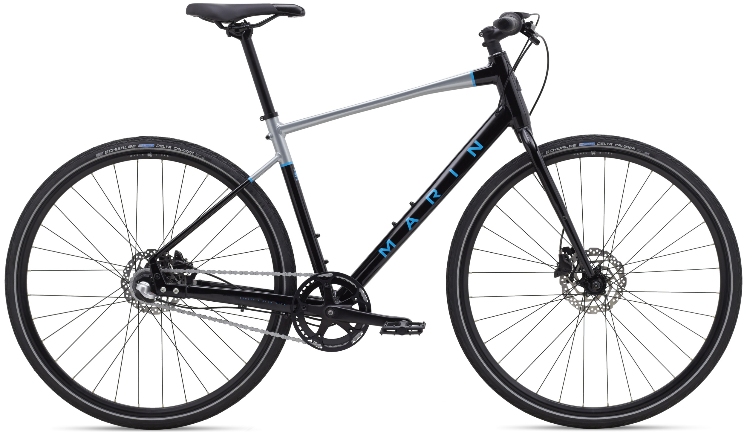 Велосипед 28" Marin PRESIDIO 1 рама - XL 2020 Gloss Black/Charcoal/Cyan фото 