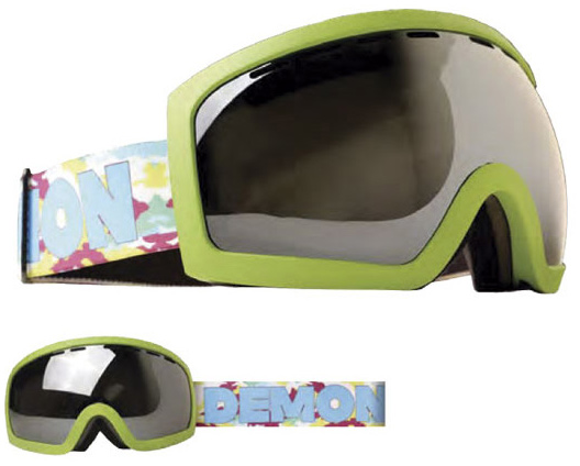 Маска сноубордическая Demon Neon Army Green, 2 линзы,  DS9014 фото 