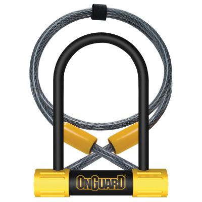 Замок U-образний ONGUARD BULLDOG Mini DT розмір скоби 90 x 140мм, товщина 13мм + кабель 120см х 10мм, поворотні кріплення на раму, 5 ключів фото 