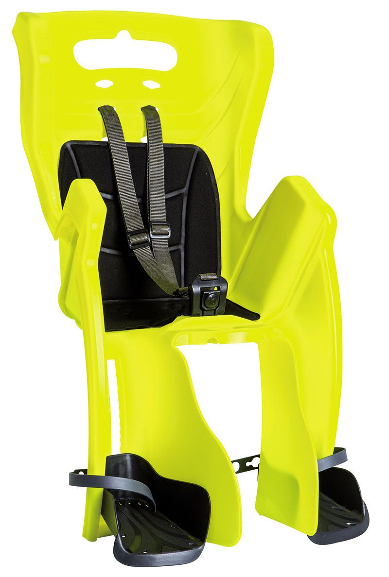 Сиденье задн. Bellelli Little Duck Clamp детское до 22кг неоново-желтое с черной подкладкой (Hi Vision) фото 