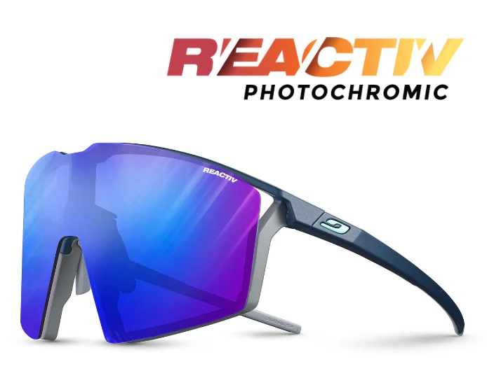 Очки Julbo EDGE REACTIV PERFOMANCE 1-3 HIGH CONTRAST, сине-серые, фотохромная линза фото 