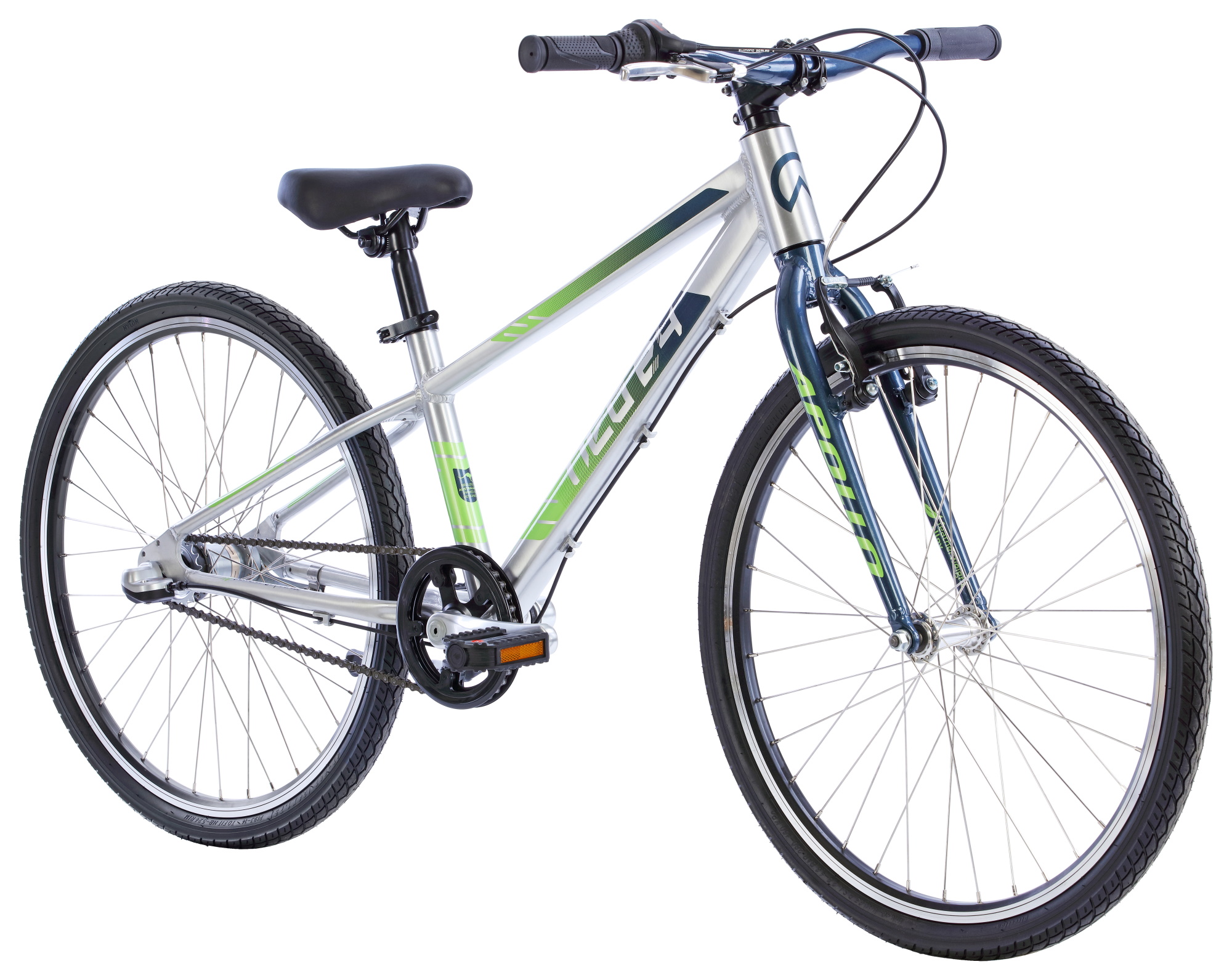 Велосипед 24" Apollo NEO 3i boys Brushed Alloy / Slate / Lime Green Fade фото 