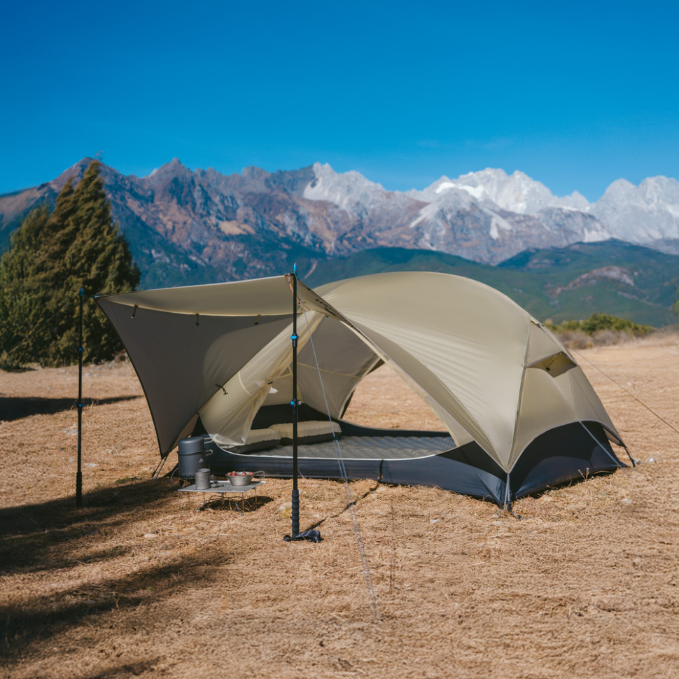 Палатка двухместная Naturehike Mongar CNK2550WS016, коричневая фото 3