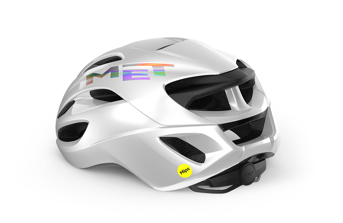 Шлем Met RIVALE MIPS CE размер L (58-61), white holographic glossy, белый голографичный глянцевый фото 3