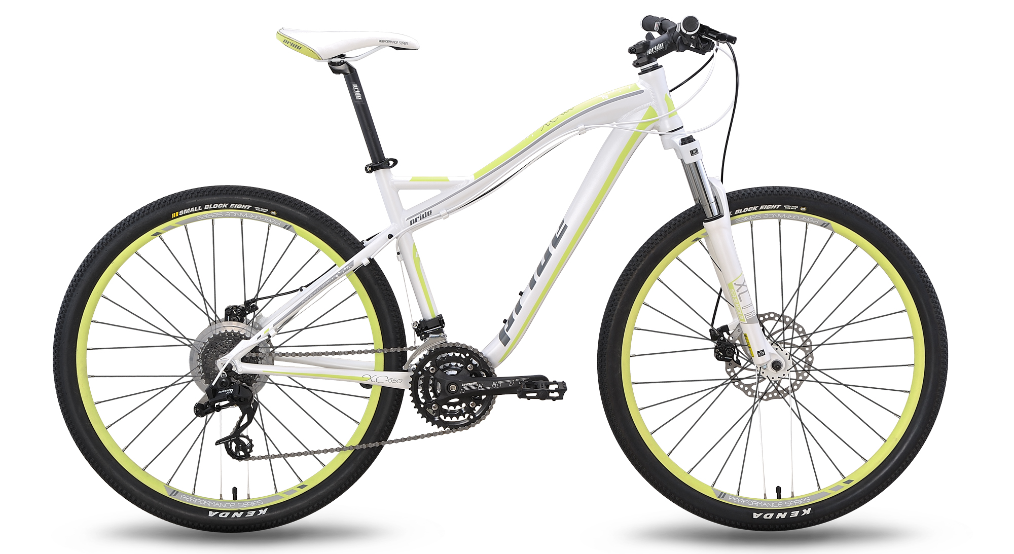 Велосипед 27,5" Pride XC-650 MD W рама - 16" бело-зеленый матовый 2015 фото 