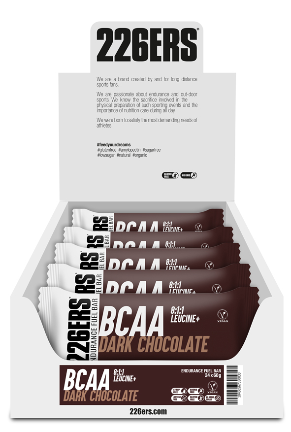 Батончик 226ERS Endurance Fuel BCAA Energy чорний шоколад 60г 24шт/уп 1440г фото 