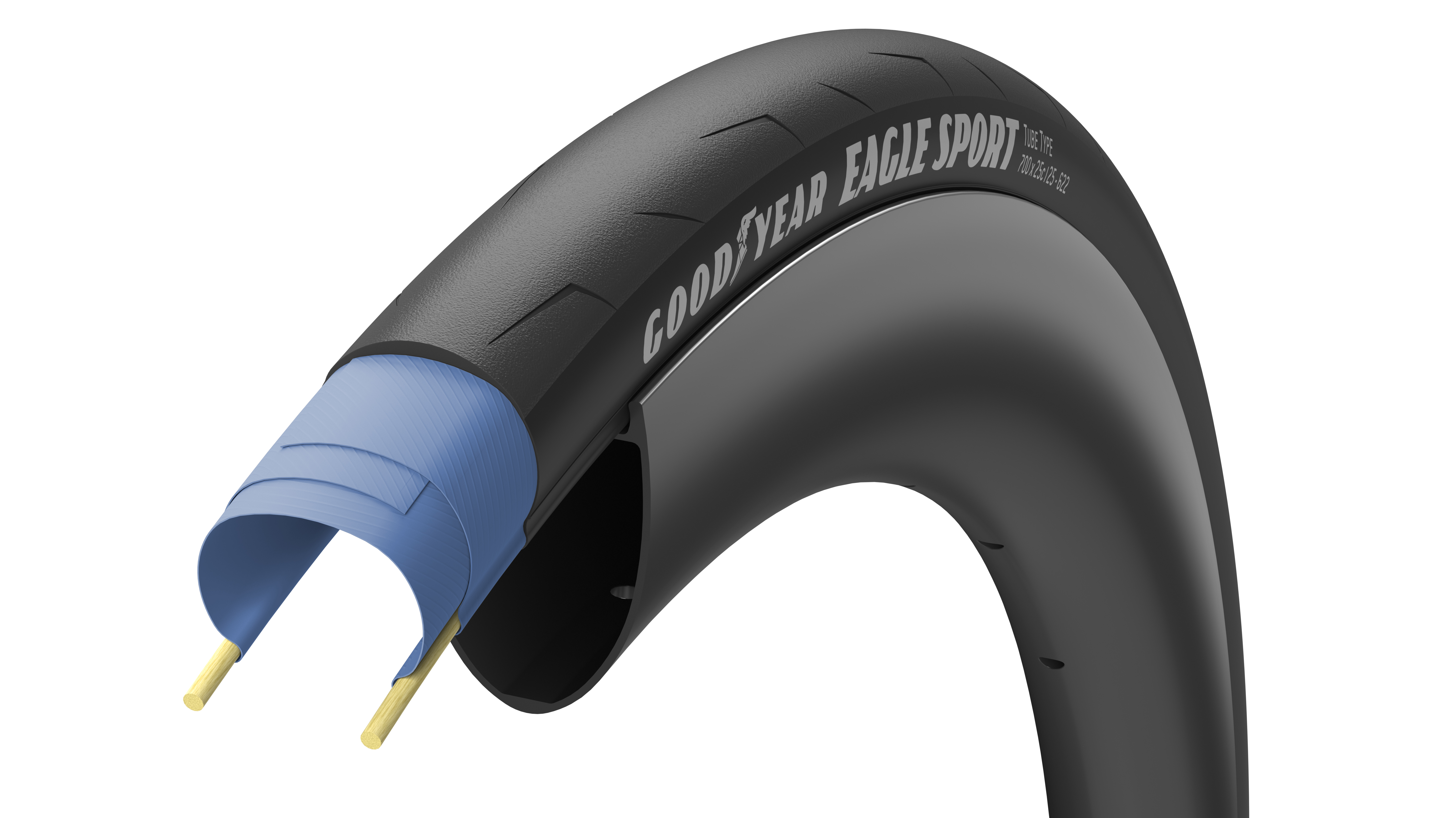 Покрышка 700x32 (32-622) GoodYear Eagle Sport Tube Type Wire Black, 60tpi фото 