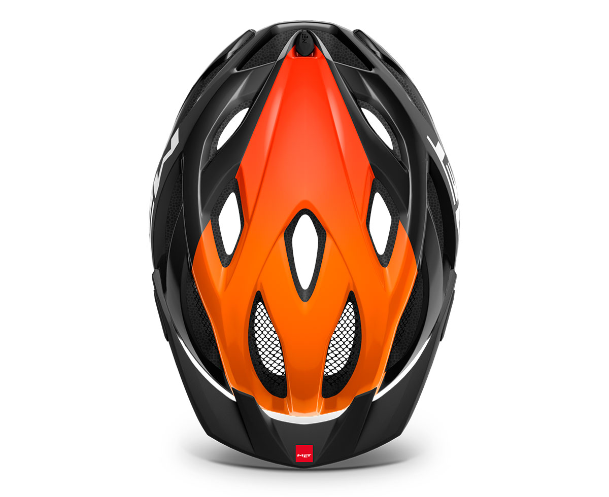 Шолом Met CROSSOVER CE розмір XL (60-64), black orange glossy, чорно-оранжевий гянцевий фото 4