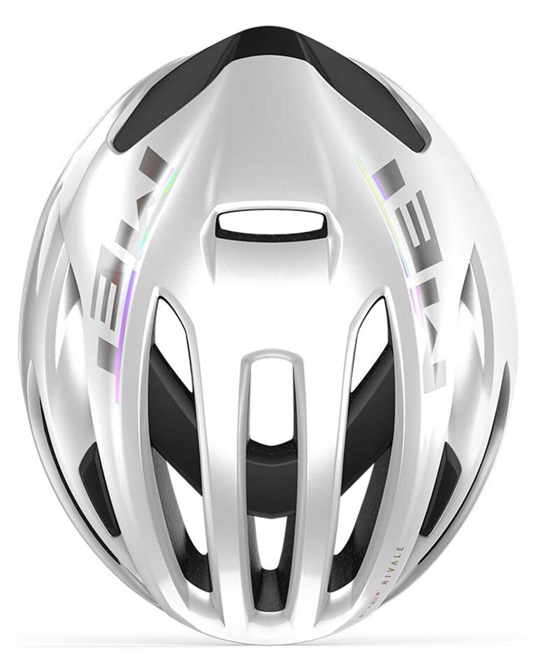 Шолом Met RIVALE MIPS CE розмір M (56-58), white holographic glossy, білий голографічний глянцевий фото 3
