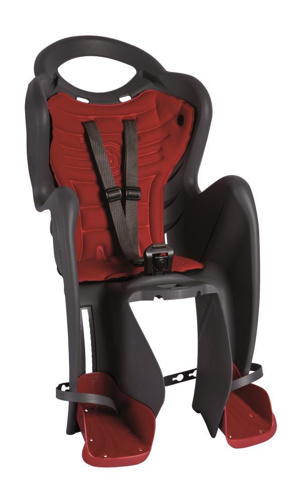 Сиденье задн. Bellelli Mr Fox Clever Multifix до 22кг, серое с красной подкладкой фото 