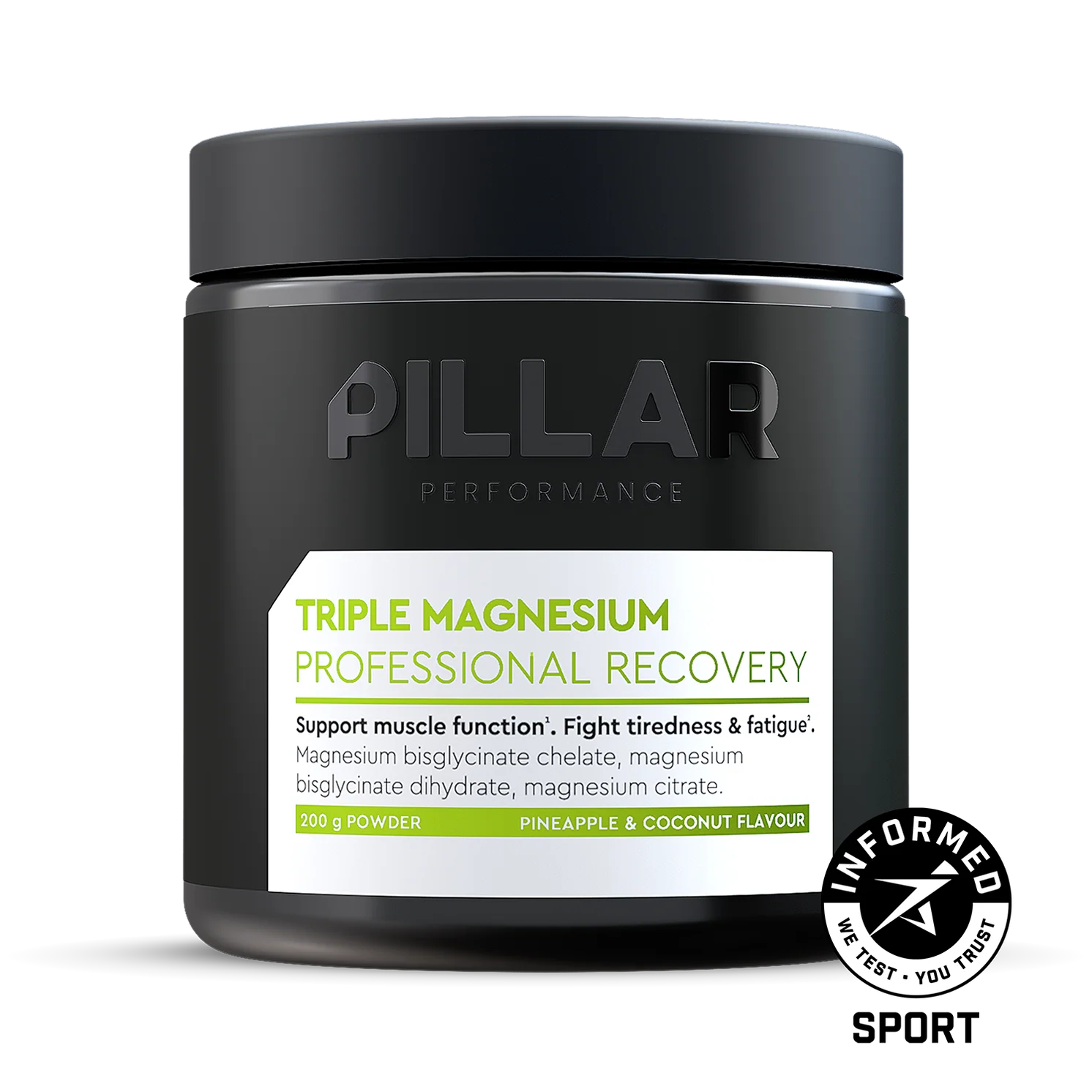 Магній PILLAR Performance Triple Magnesium ананас-кокос 200г (банка) фото 