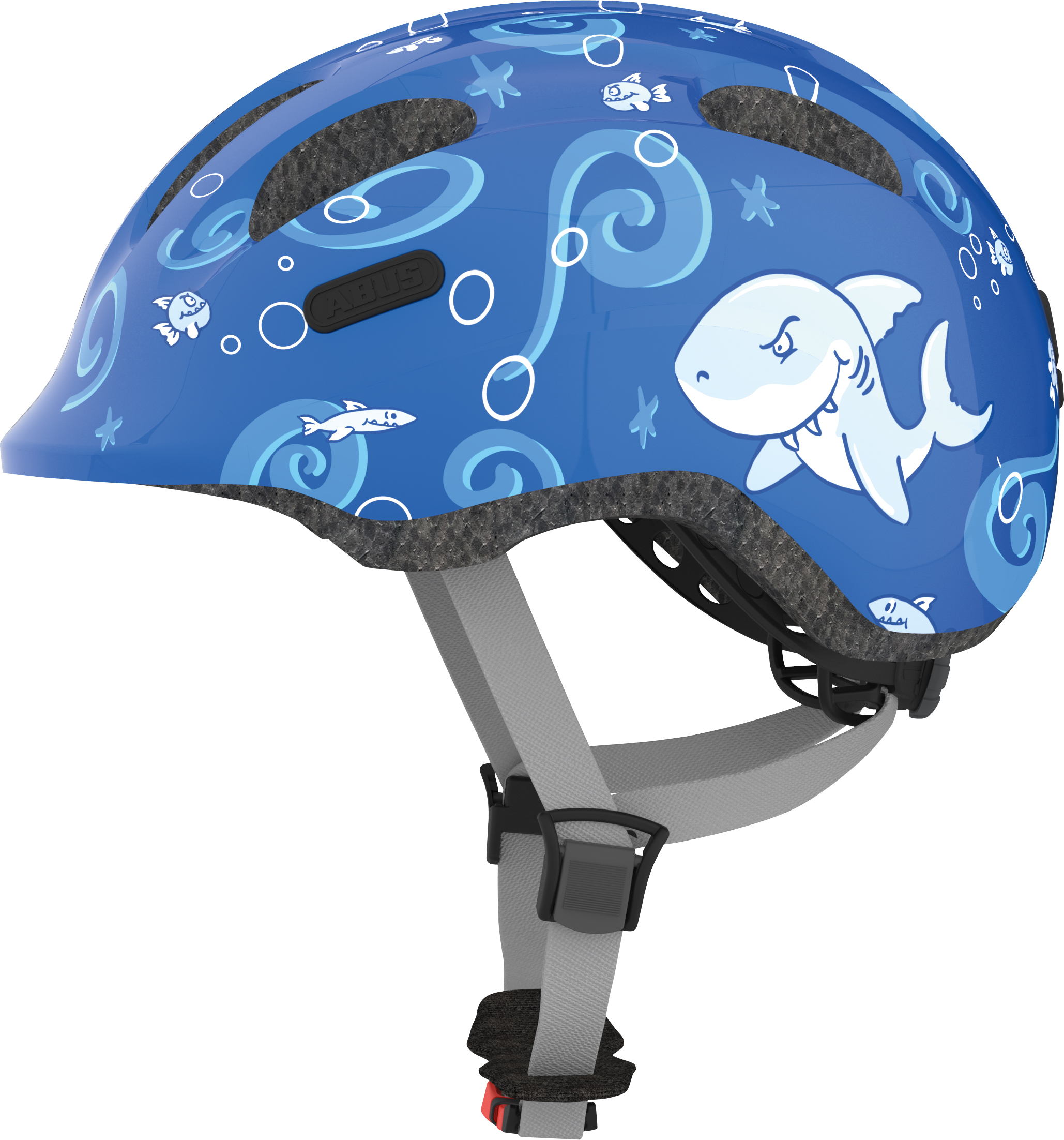 Шлем детский ABUS SMILEY 2.0, размер M (50-55 см), Blue Sharky, синяя акула фото 
