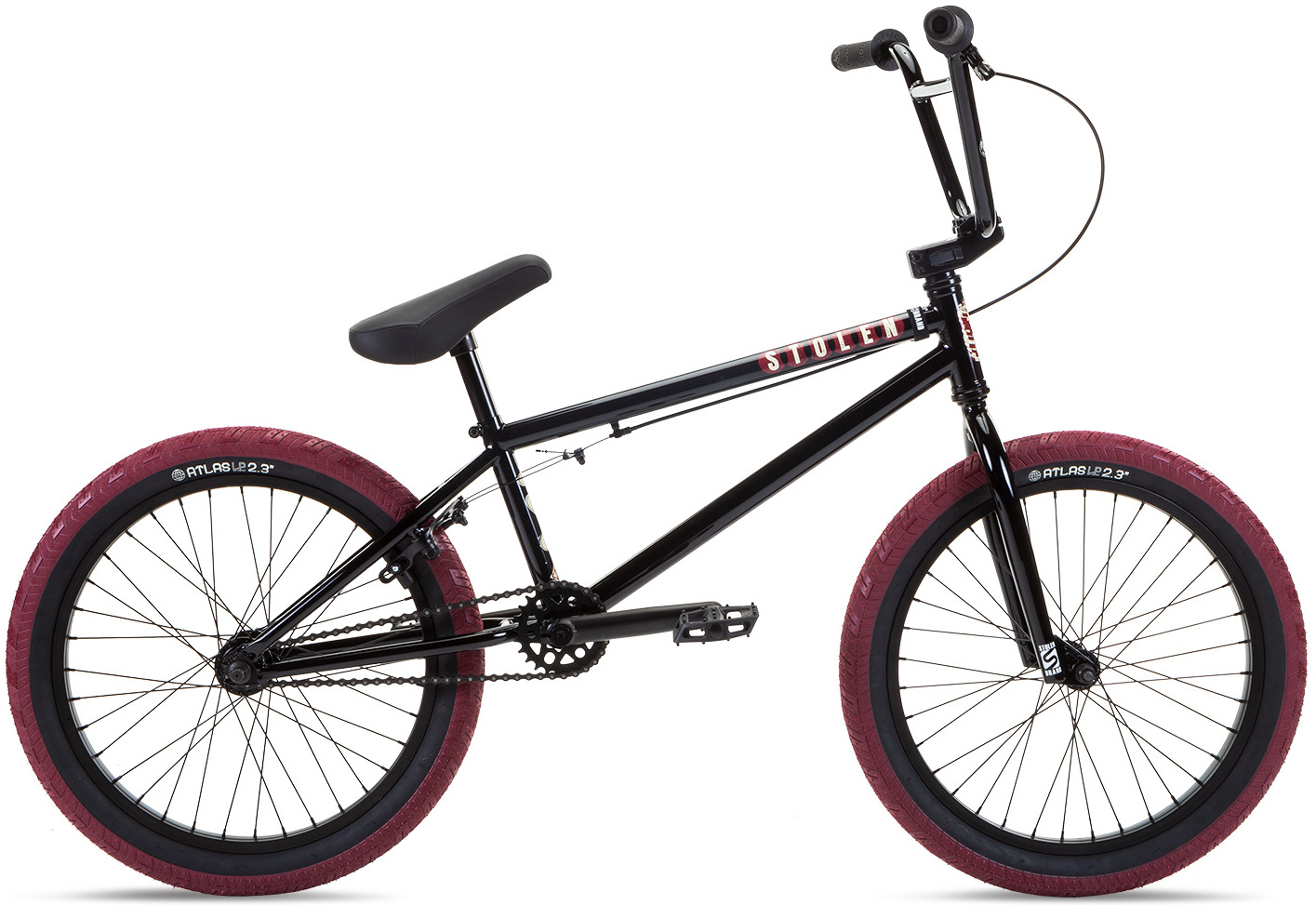 Велосипед 20" Stolen CASINO 20.25" BLACK & BLOOD RED (FM seat) A2
