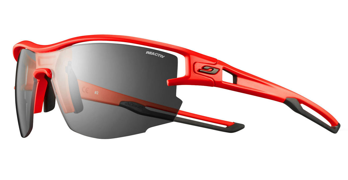 Очки Julbo AERO REACTIV PERFOMANCE 1-3 LIGHT AMPLIFIER, черно-красные, фотохромная линза фото 