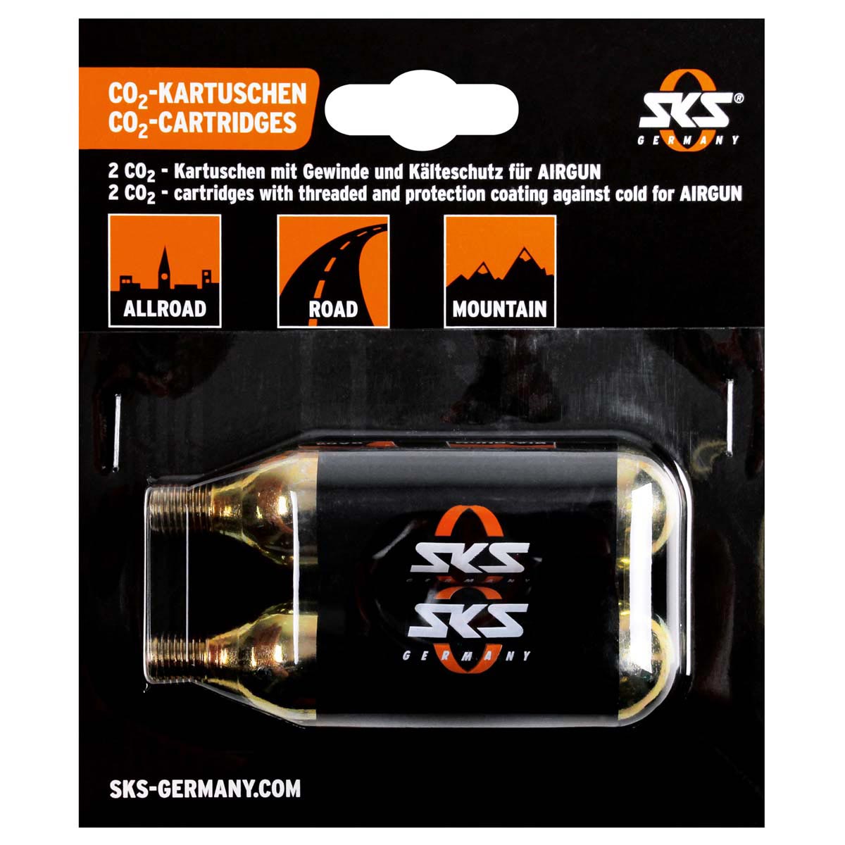 Картридж з CO2 SKS 16G SET OF 2PCS FOR AIRBUSTER, THREADED фото 1