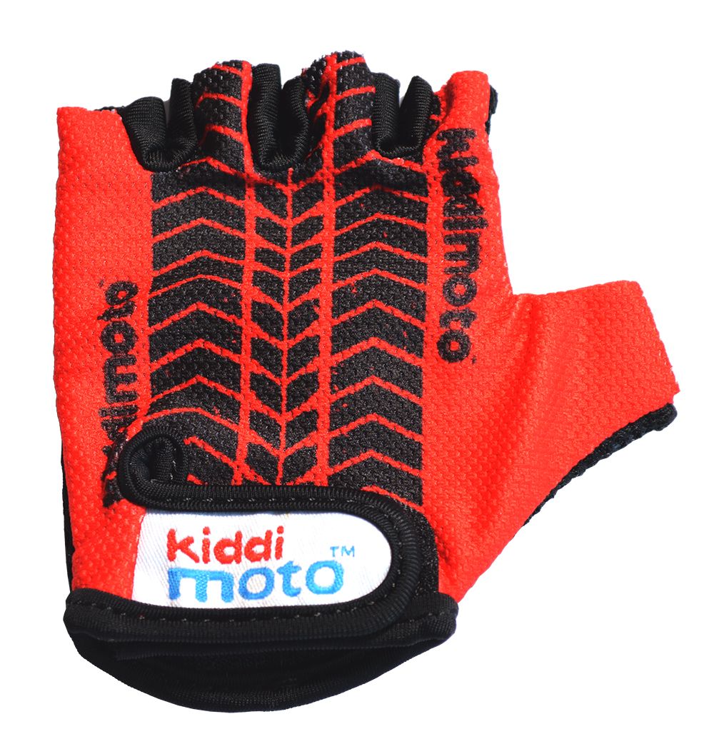 Перчатки детские Kiddimoto с рисунком протектора, красные, размер М на возраст 4-7 лет