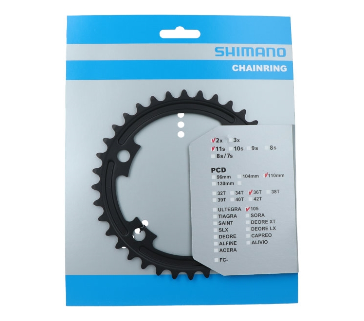 Звезда к шатуну Shimano FC-R7000 105, 36T, 2Х11-ск., MT, для 52-36T фото 
