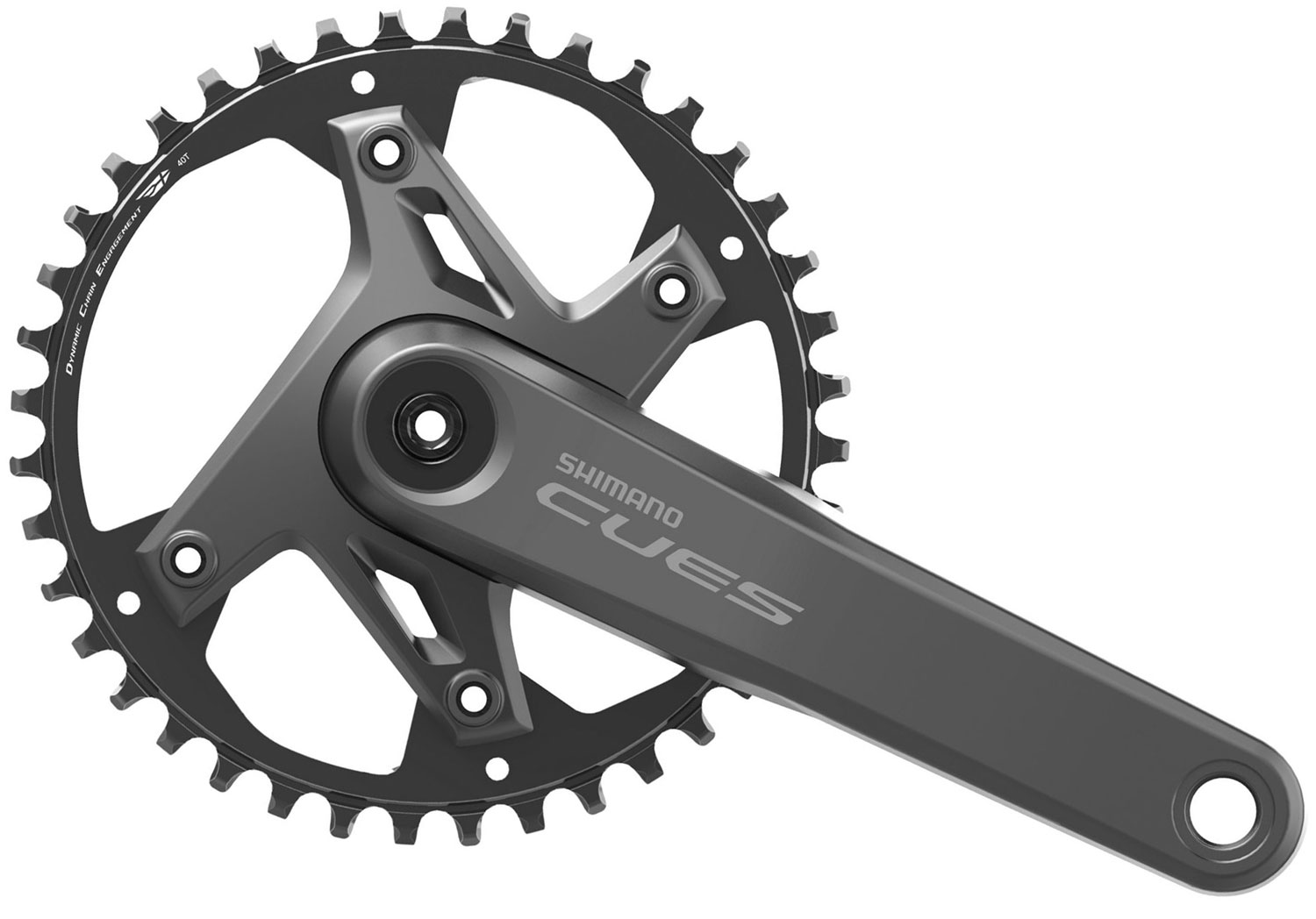 Шатуны Shimano FC-U6000-1 CUES, Hollowtech II, 175 мм, 1x9/10/11-ск., 40T фото 