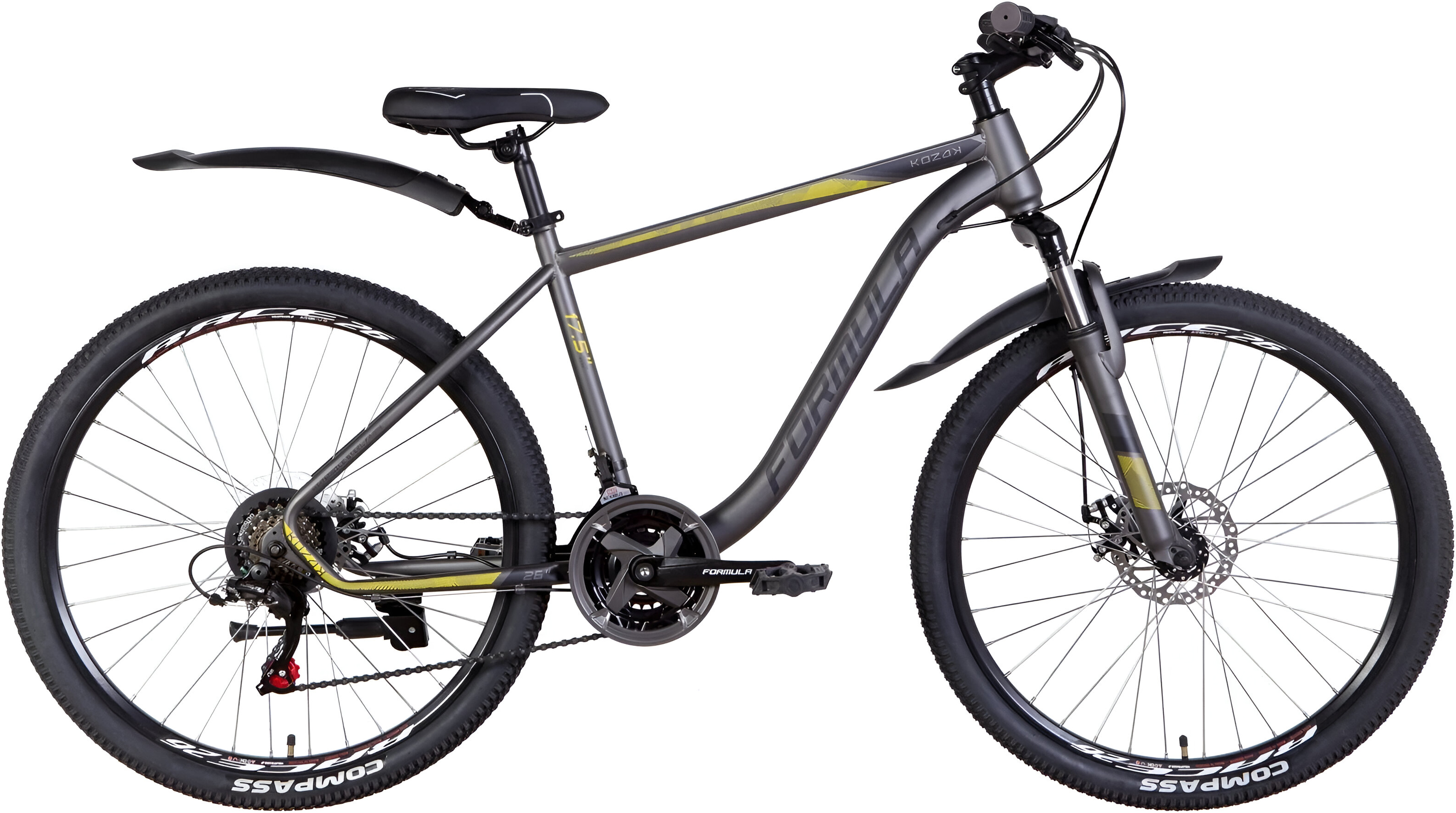 Велосипед 26" Formula KOZAK AM DD рама-17,5" 2024 темно-сірий (матовий) фото 