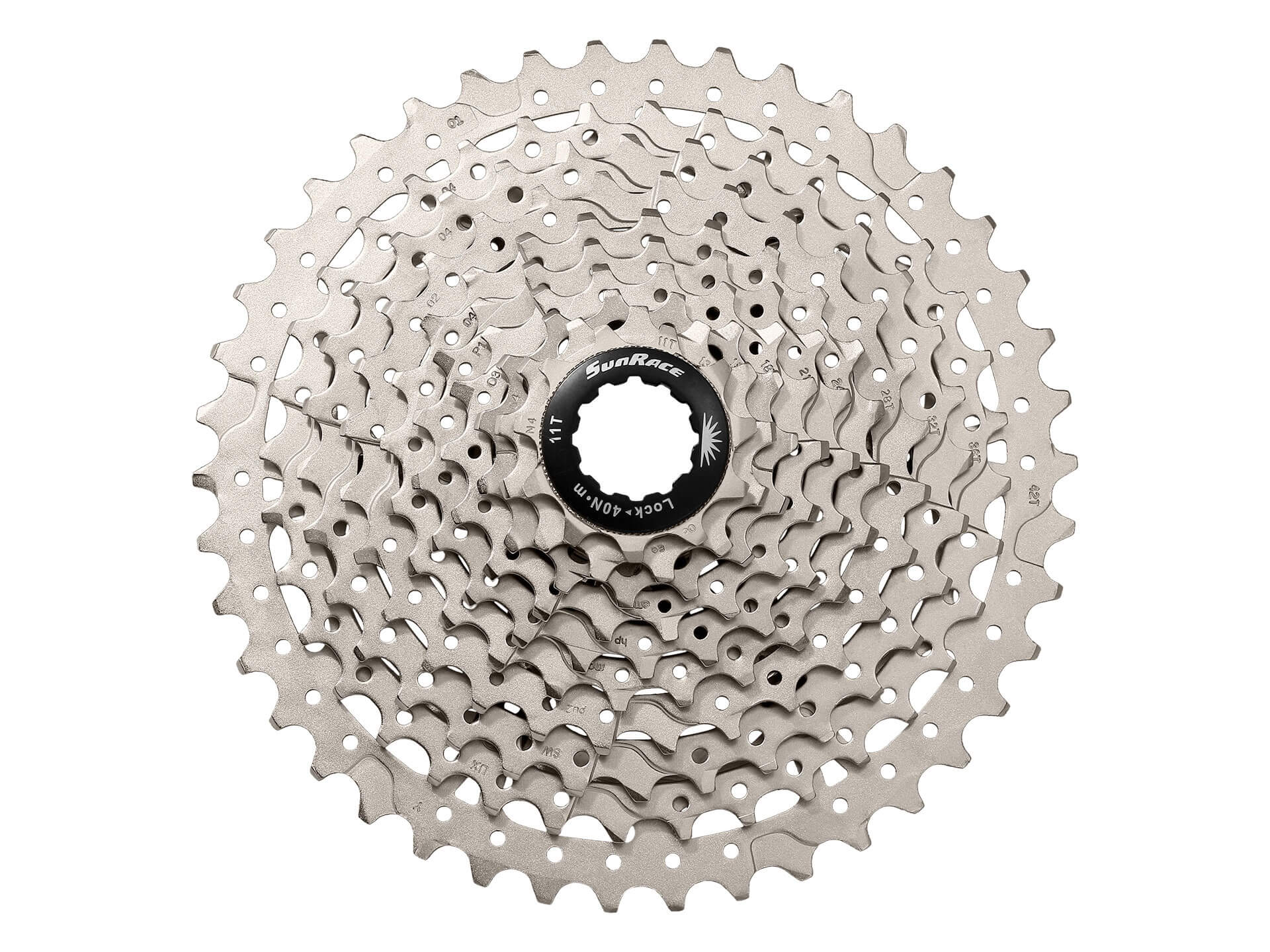 Касета 10-k 11-42T SUN RACE MTB MS2 алюмінієвий павук, Metallic Silver фото 