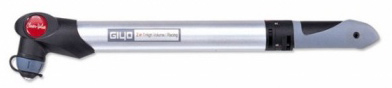 Мининасос GIYO GP-75 со складной Т-ручкой, под два типа клапана AV+FV, алюминиевый, серебристый фото 
