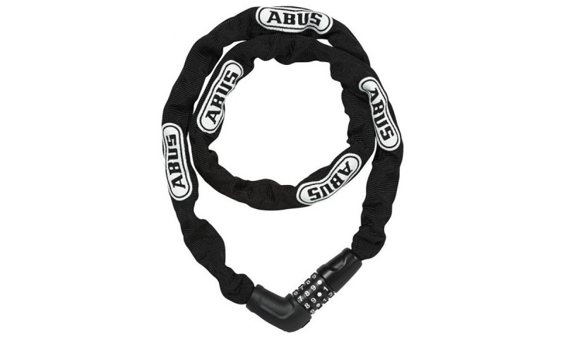 Замок ABUS Steel-O-Chain, цепь 5x110, кодовый на 4 цифры, черный, белый логотип фото 