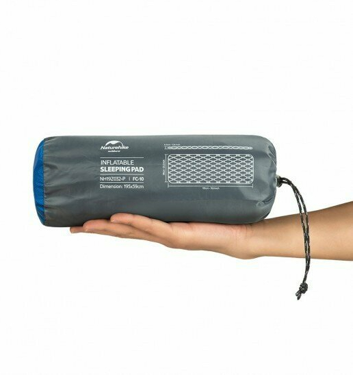 Коврик надувной Naturehike FC-10 NH19Z032-P, 195x59x6.5 см, оранжевый фото 2