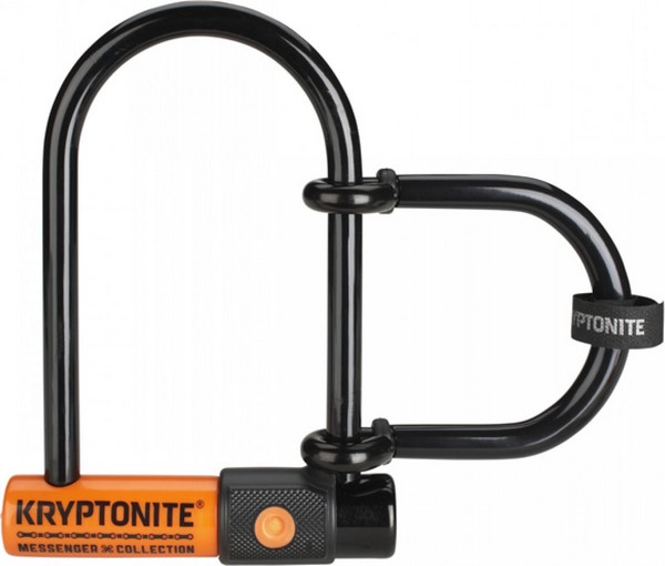 Велозамок U-подібний KRYPTONITE Ulock MESSENGER MINI+,розмір скоби 83mm x 95mm, товщина 11мм, поворотне кріплення на раму, 2 ключі фото 