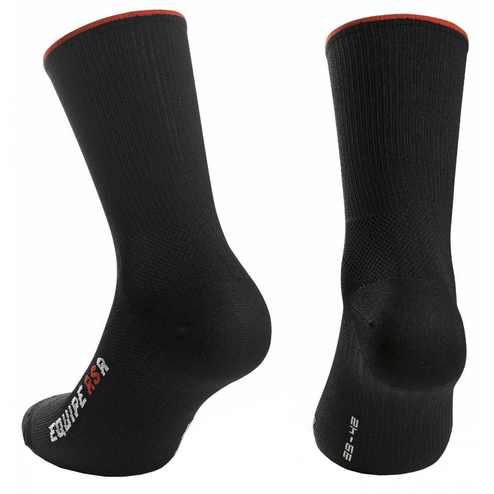 Шкарпетки ASSOS Equipe RSR Socks, чорні з червоним, II/43-46 фото 2