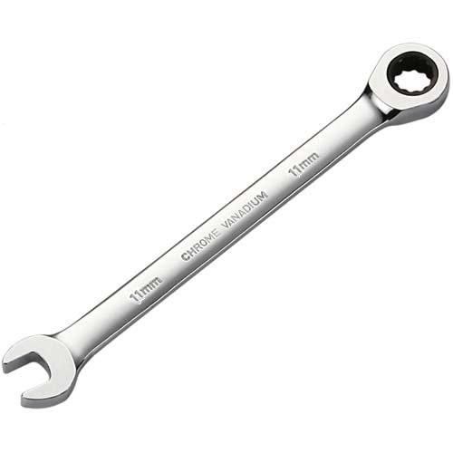 Ключ Ice Toolz рожковый накидной с трещёткой 11mm, 5 град, Cr-V сталь фото 