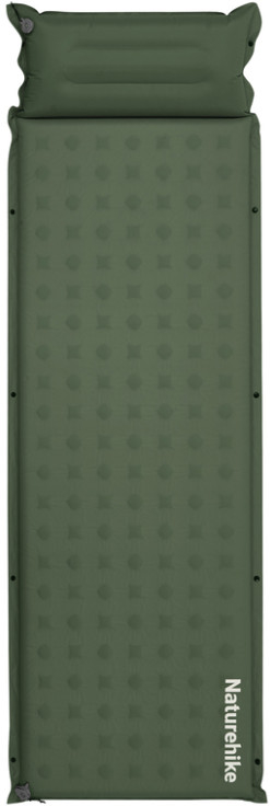 Килимок самонадувний Naturehike CNK2550WS025, з подушкою, 200х65х3 см, зелений фото 