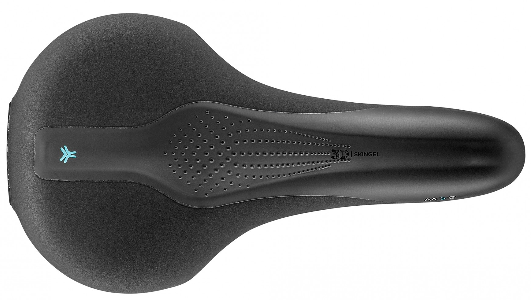 Седло Selle Royal SCIENTIA M2 Moderate, 3D skingel, обивка Black gummy/Black mokka, 289х161мм, 455г, рейлы сталь + Curva suspension, unisex, чёрное фото 2