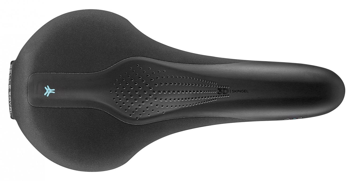 Седло Selle Royal SCIENTIA A2 Athletic, 3D skingel, обивка Black gummy/Black mokka, 289х144мм, 390г, рейлы сталь + Curva suspension, unisex, чёрное фото 2