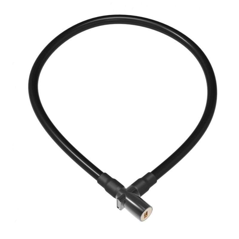 Замок OnGuard Lightweight Key Coil Cable Lock. Сталевий трос 120см х 8мм, з вініловим покриттям + 2 ключа, чорний фото 