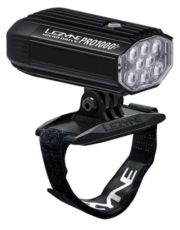Фара передня Lezyne HELMET MICRO DRIVE PRO 1000+, 1000 люмен, 7 режимів, чорна фото 
