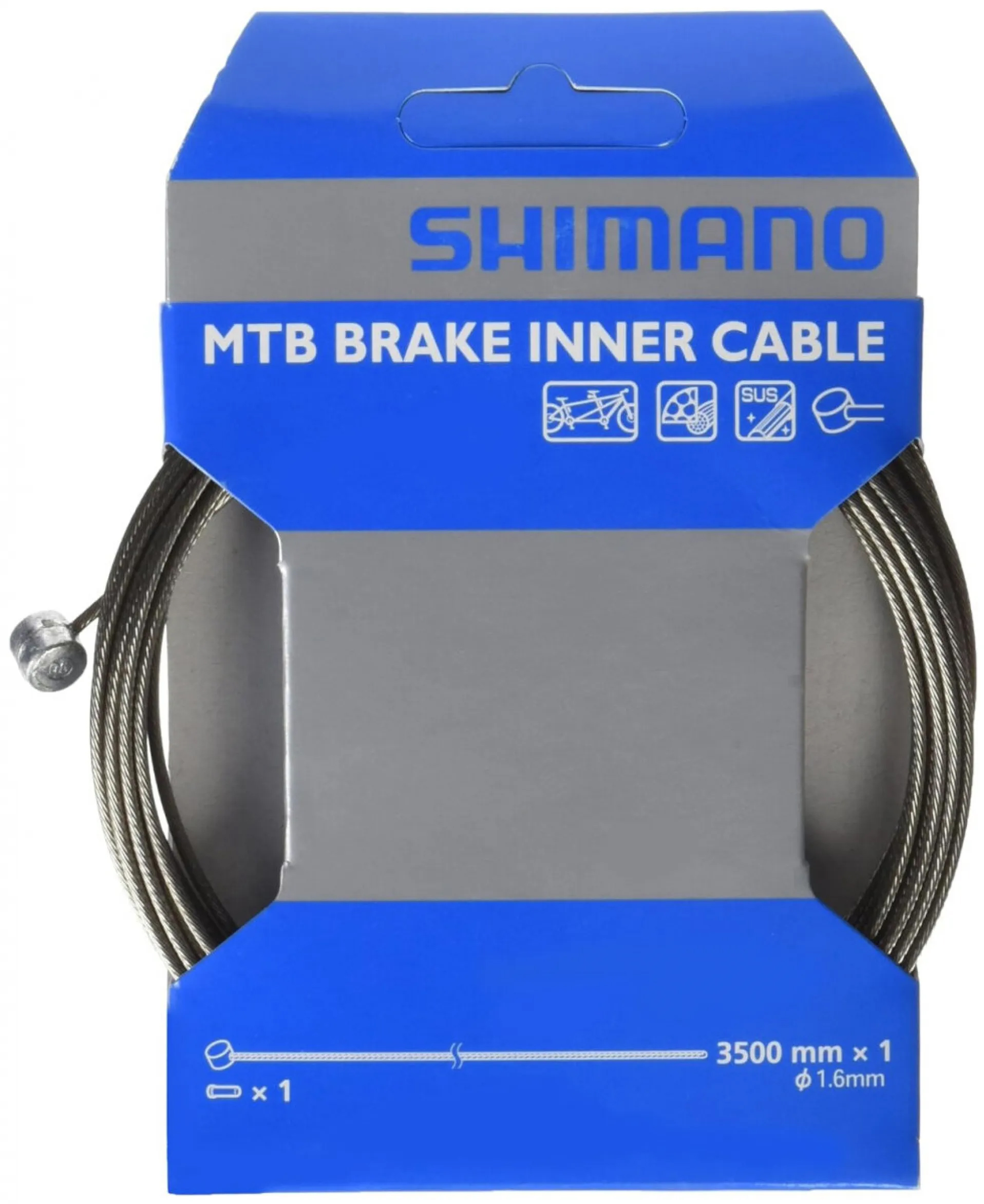 Трос для тормоза Shimano 3500x1.6 мм, нержав., для тандемов MTB фото 