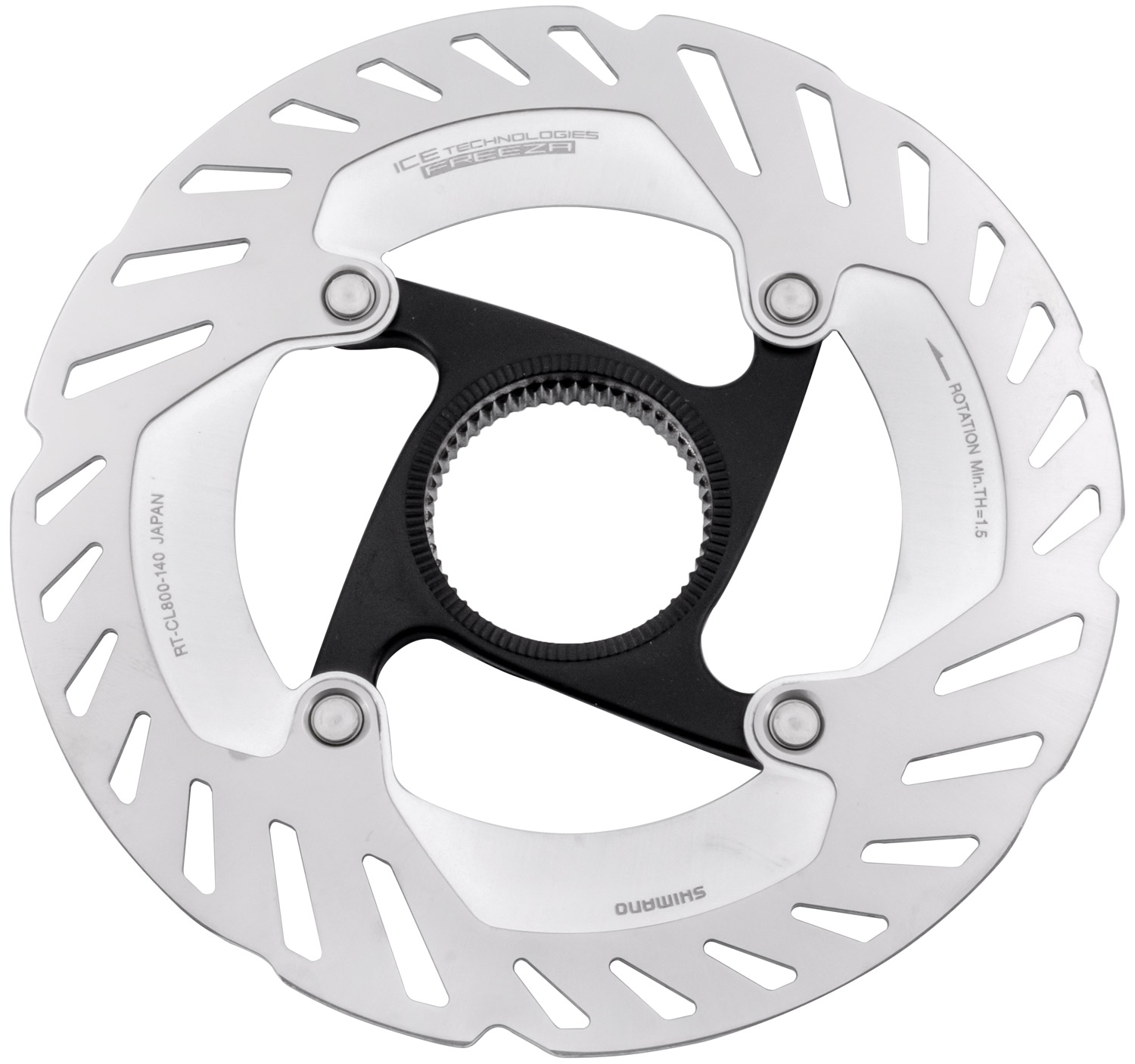 Ротор Shimano RT-CL800-SS ICE TECH FREEZA, 140 мм, CENTER LOCK, гайка с внешними зацепами фото 